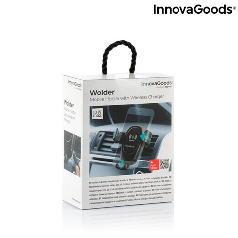 Uchwyt na Telefon do Samochodu z Ładowarką Indukcyjną Grawitacyjny InnovaGoods Uchwyt na Telefon do Samochodu z Ładowarką Indukcyjną Grawitacyjny InnovaGoods