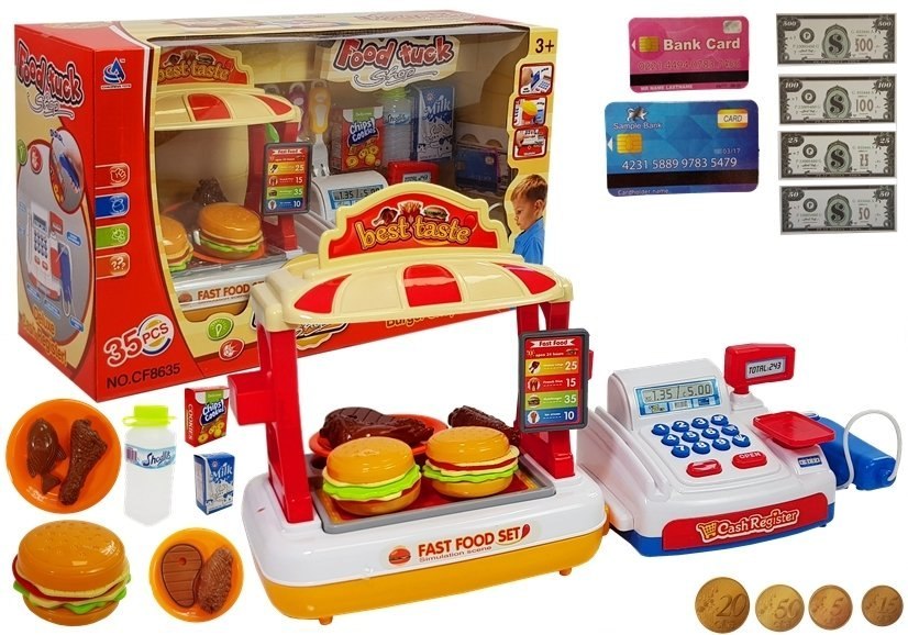 Kasa Fiskalna z Fast Foodami Stragan + Akcesoria Kasa Fiskalna z Fast Foodami Stragan + Akcesoria