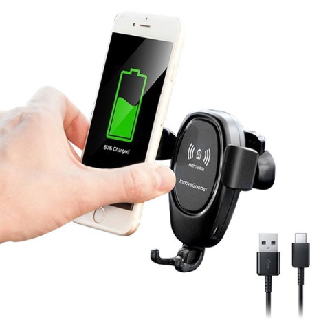 Uchwyt na Telefon do Samochodu z Ładowarką Indukcyjną Grawitacyjny InnovaGoods Uchwyt na Telefon do Samochodu z Ładowarką Indukcyjną Grawitacyjny InnovaGoods