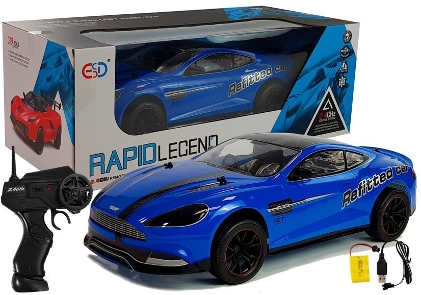 Auto Sportowe Zdalnie Sterowane 1:10 Niebieskie Auto Sportowe Zdalnie Sterowane 1:10 Niebieskie