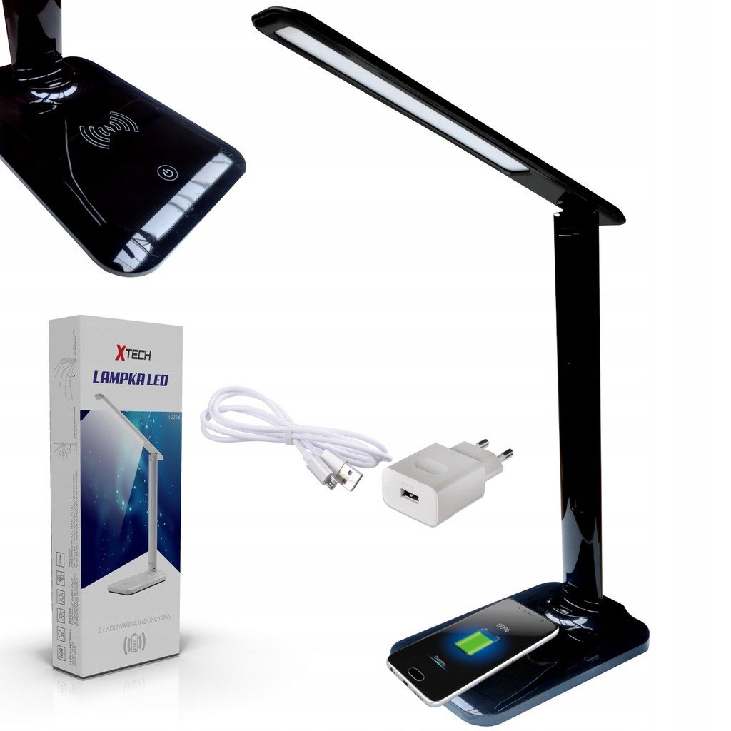 Lampka Biurkowa Nocna LED z Ładowarką bezprzewodową QI Lampka Biurkowa Nocna LED z Ładowarką bezprzewodową QI