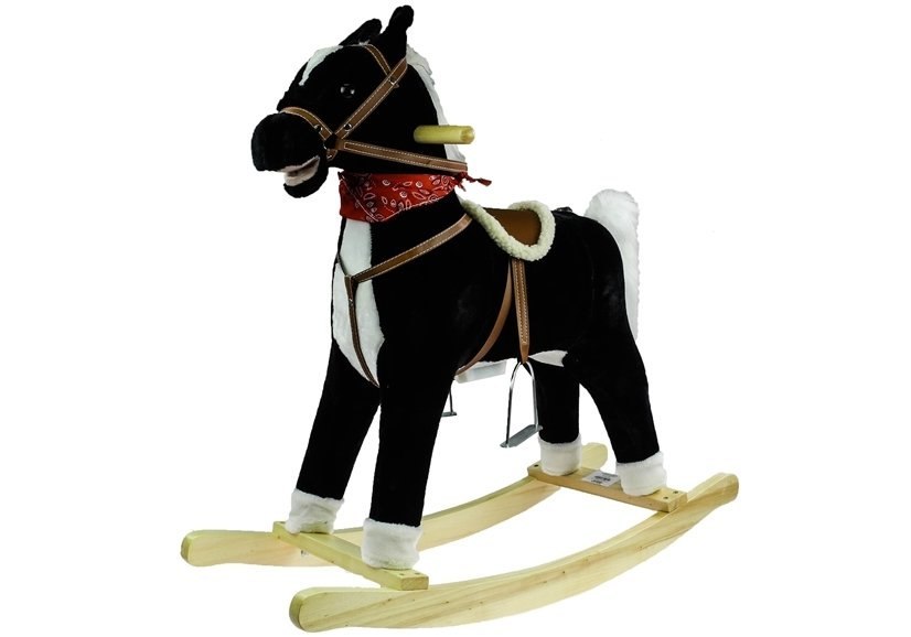 Koń Na Biegunach 74cm Czarno-biały Koń Na Biegunach 74cm Czarno-biały