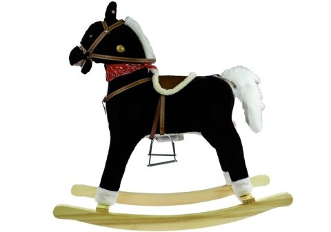 Koń Na Biegunach 74cm Czarno-biały Koń Na Biegunach 74cm Czarno-biały