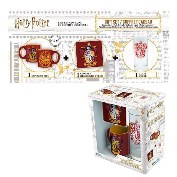 HARRY POTTER - Zestaw Szklanka/Podkładka/Filiżanka "Gryffindor" HARRY POTTER - Zestaw Szklanka/Podkładka/Filiżanka "Gryffindor"