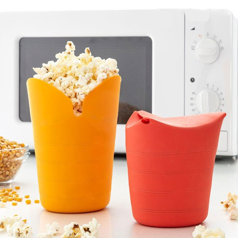Silikonowe Pojemniki do Robienia Popcornu (2 Sztuki) Składane