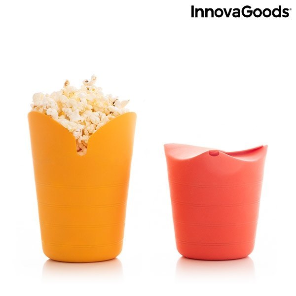 Silikonowe Pojemniki do Robienia Popcornu (2 Sztuki) Składane Silikonowe Pojemniki do Robienia Popcornu (2 Sztuki) Składane