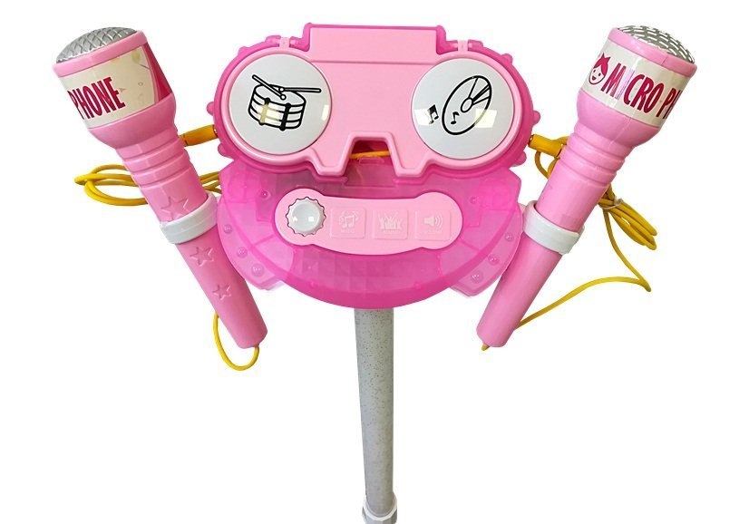 Mikrofon Zestaw Karaoke Różowy Statyw Telefon Mikrofon Zestaw Karaoke Różowy Statyw Telefon