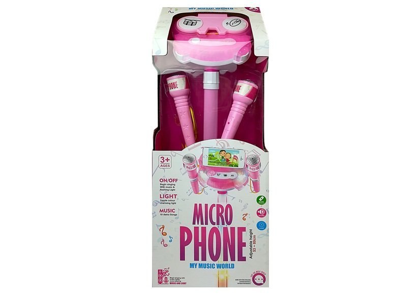 Mikrofon Zestaw Karaoke Różowy Statyw Telefon Mikrofon Zestaw Karaoke Różowy Statyw Telefon