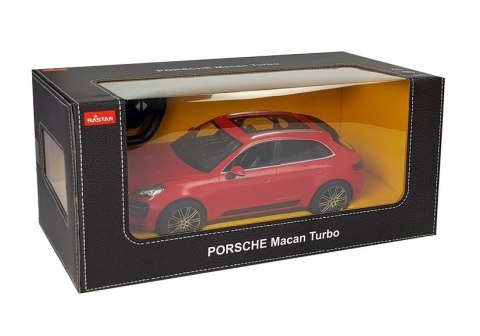 Auto R/C Porsche Macan Turbo Rastar 1:14 Czerwone na pilota Auto R/C Porsche Macan Turbo Rastar 1:14 Czerwone na pilota