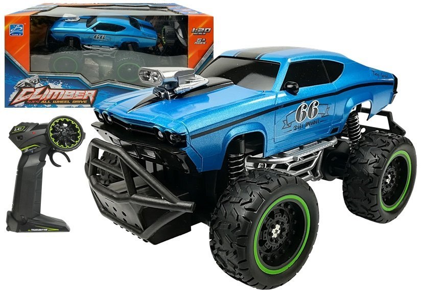 Auto Zdalnie Sterowane R/C Wysokie Koła Niebieskie Auto Zdalnie Sterowane R/C Wysokie Koła Niebieskie