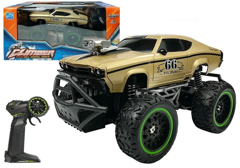 Auto Zdalnie Sterowane R/C Wysokie Koła Złoty Auto Zdalnie Sterowane R/C Wysokie Koła Złoty
