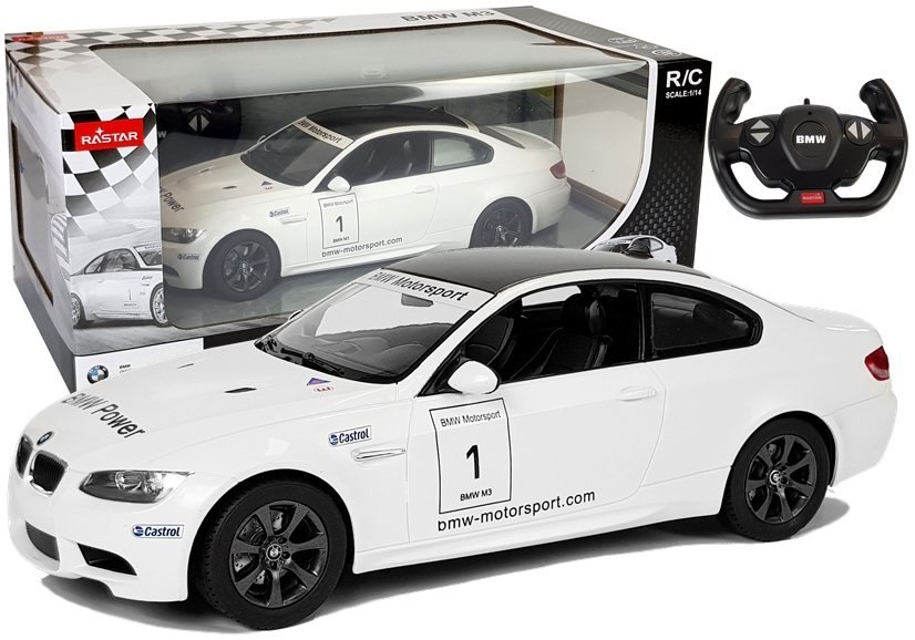 Auto R/C BMW M3 Rastar 1:14 Biały na Pilota Auto R/C BMW M3 Rastar 1:14 Biały na Pilota