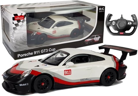 Auto R/C Porsche 911 GT3 CUP Rastar 1:14 Białe na pilota Auto R/C Porsche 911 GT3 CUP Rastar 1:14 Białe na pilota