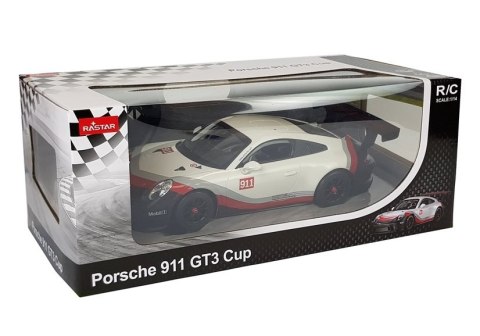 Auto R/C Porsche 911 GT3 CUP Rastar 1:14 Białe na pilota Auto R/C Porsche 911 GT3 CUP Rastar 1:14 Białe na pilota