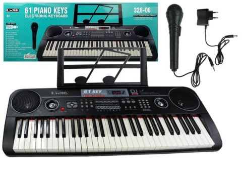 Keyboard Organy 328-06 Mikrofon Zasilacz Czarny Keyboard Organy 328-06 Mikrofon Zasilacz Czarny