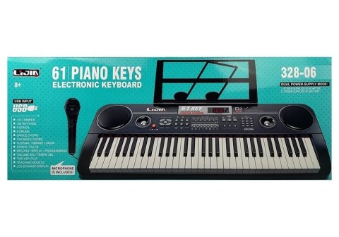 Keyboard Organy 328-06 Mikrofon Zasilacz Czarny Keyboard Organy 328-06 Mikrofon Zasilacz Czarny