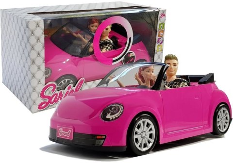 Lalki z Samochodem Auto Coupe Dźwięk i Światła 43 cm Różowy Lalki z Samochodem Auto Coupe Dźwięk i Światła 43 cm Różowy