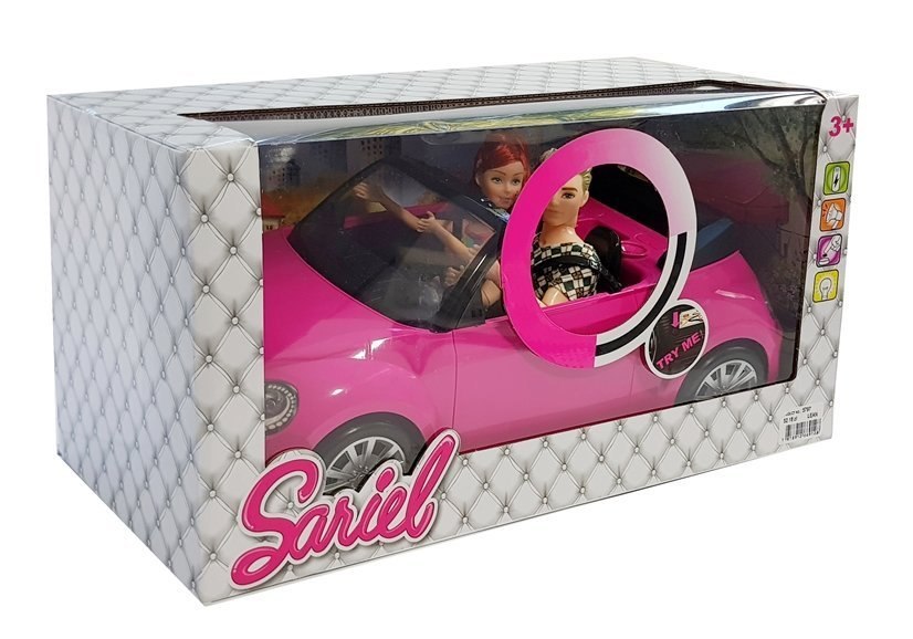 Lalki z Samochodem Auto Coupe Dźwięk i Światła 43 cm Różowy Lalki z Samochodem Auto Coupe Dźwięk i Światła 43 cm Różowy