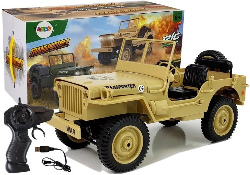 Auto Zdalnie Sterowane 4x4 Jeep 1:10 Żółte 33cm Auto Zdalnie Sterowane 4x4 Jeep 1:10 Żółte 33cm