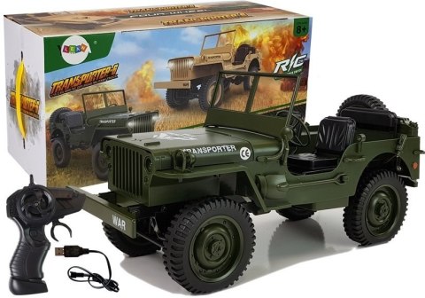Auto Zdalnie Sterowane Jeep 1:10 Zielone 33cm Auto Zdalnie Sterowane Jeep 1:10 Zielone 33cm