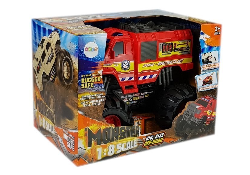 Monster Auto Wóz Strażacki Straż Duże Koła 1:8 40 cm x 30 cm x 35 cm Monster Auto Wóz Strażacki Straż Duże Koła 1:8 40 cm x 30 cm x 35 cm